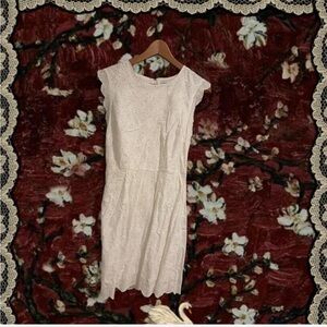 White floral eyelet lace dress